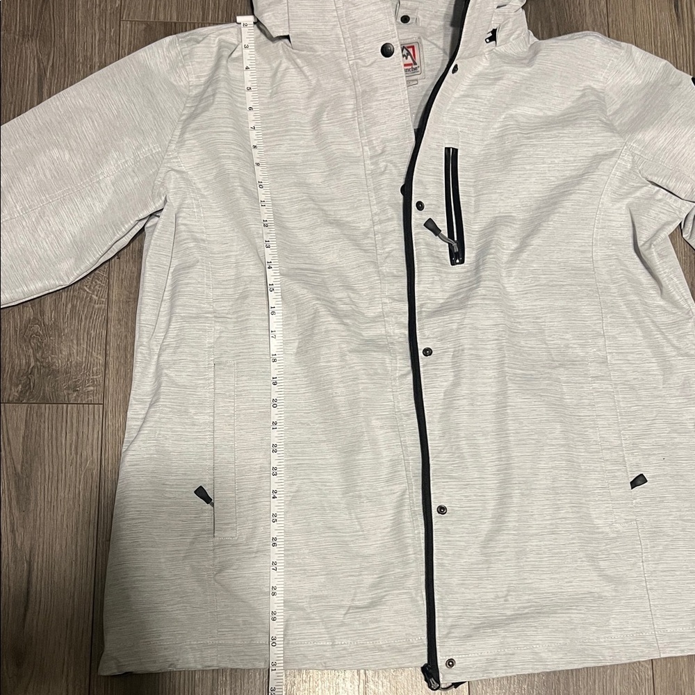 Avalanche Heather Gray Bomber Jacket with Fur Hood - Picture 5 of 10